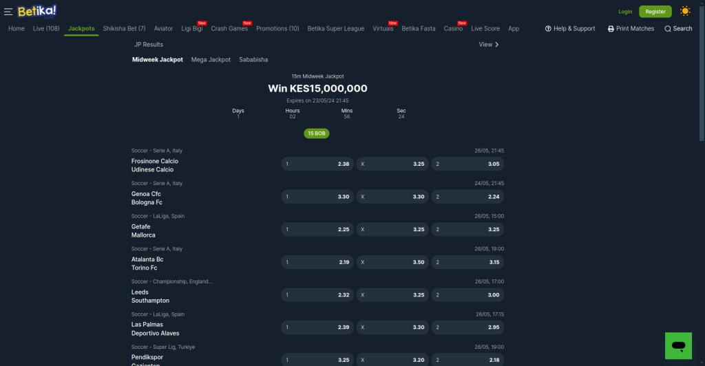 Betika mega Jackpot Prediction